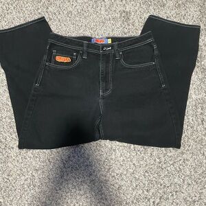 Empyre Black Jeans with Red & Yellow Patch